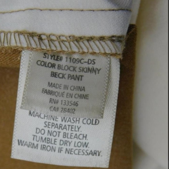ECRU Tan/White Skinny Beck Pants Sz 6 - Picture 5 of 8
